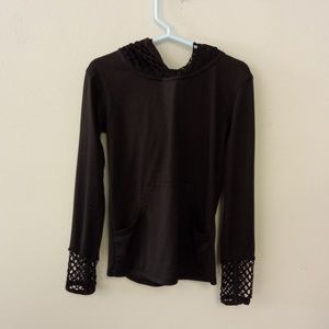 MTA Girls Black Long Sleeve Fish Net Sweatshirt XS